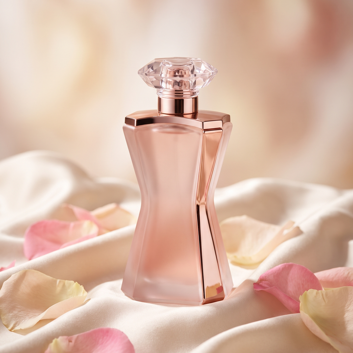 Women Fragrances - luxury rose-gold and blush perfume bottle